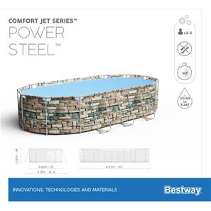 Bestway  Power Steel 610 x 366 x 122 cm Comfort Jet  Pool-7