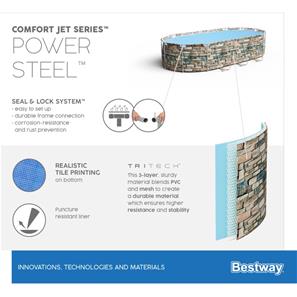 Bestway  Power Steel 610 x 366 x 122 cm Comfort Jet  Pool-8