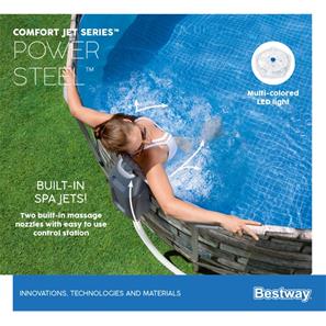 Bestway  Power Steel 610 x 366 x 122 cm Comfort Jet  Pool-9