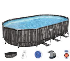 Bestway Power Steel Oval Pool 610m x 366 x 122 cm m/pumpe,stige