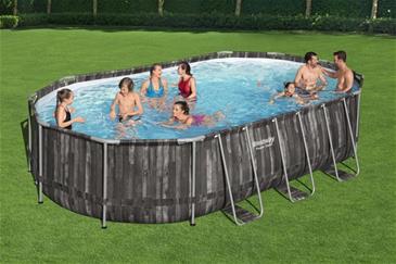 Bestway  Power Steel 610 x 366 x 122 cm Oval Pool m/pumpe,stige-2