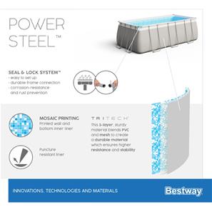 Bestway  Power Steel 404 x 201 x 100 cm Rektangulær Pool -7