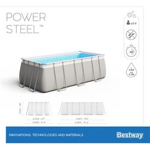 Bestway  Power Steel 412 x 201 x 122 cm Rektangulær Pool -7