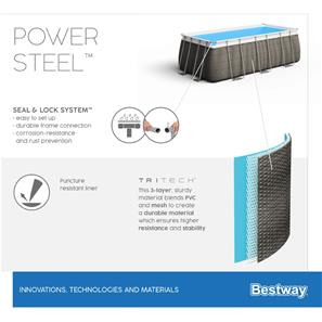 Bestway  Power Steel Rektangulær Pool 488 x 244 x 122 cm Special Edition-7