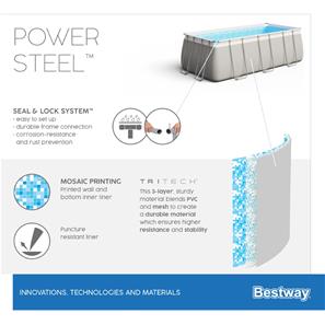 Bestway  Power Steel Rektangulær Pool 549 x 274 x 122 cm-9