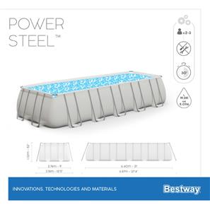Bestway  Power Steel Rektangulær Pool 640 x 274 x 132 cm-10