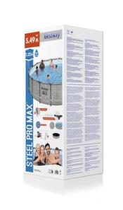  Bestway Steel Pro Max Frame Pool 549 x 122cm m/pumpe, stige - Ny Model!-7