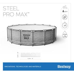  Bestway Steel Pro Max Frame Pool 549 x 122cm m/pumpe, stige - Ny Model!-8