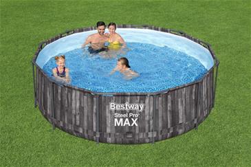  Bestway Steel Pro MAX Frame Pool 366x100cm Stone m/pumpe,stige-2