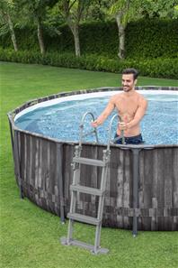  Bestway Steel Pro MAX Frame Pool 366x100cm Stone m/pumpe,stige-4