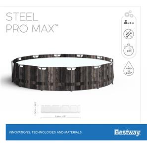  Bestway Steel Pro MAX Frame Pool 366x100cm Stone m/pumpe,stige-6