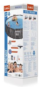  Bestway Steel Pro MAX Frame Pool 366x100cm Stone m/pumpe,stige-9