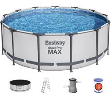 Bestway Steel Pro MAX Frame Pool 396 x 122cm m/pumpe, stige m.v.