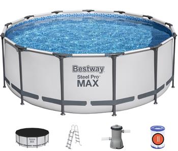  Bestway Steel Pro MAX Frame Pool 396 x 122cm m/pumpe, stige m.v.