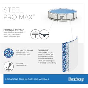  Bestway Steel Pro MAX Frame Pool 396 x 122cm m/pumpe, stige m.v.-9