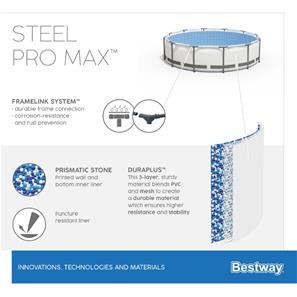  Bestway Steel Pro MAX Frame Pool 427 x 122 cm  m/pumpe, stige m.v.-8