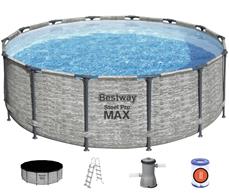 Bestway Steel Pro Max Frame Pool 427 x 122 cm m/pumpe, stige m.v.