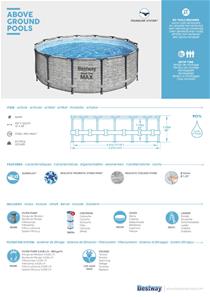  Bestway Steel Pro Max Frame Pool 427 x 122 cm  - Prismatic Stone Ny Model!-10