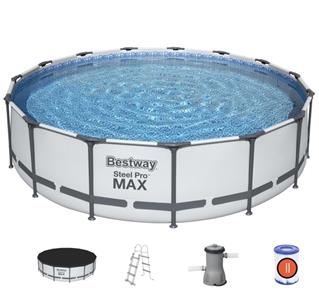  Bestway Steel Pro MAX Frame Pool 457 x 107 cm m/pumpe, stige m.v.