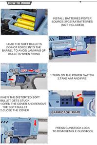 Blaze Storm Barricade Elektrisk Laser Blaster med Soft Darts-7