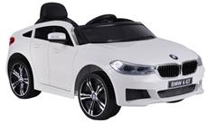 BMW 6 GT elbil til børn 12v Hvid m/Gummihjul, 2.4G Remote, 12V7AH
