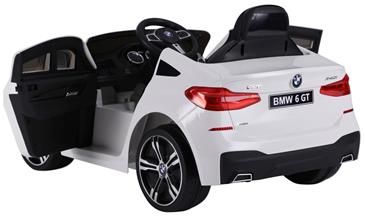 BMW 6 GT elbil til børn 12v Hvid m/Gummihjul, 2.4G Remote, Lithium-3