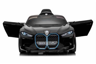 BMW i4 Elbil til børn 12v m/Gummihjul + 2.4G Remote + Lædersæde-6