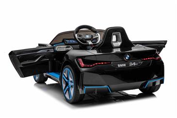 BMW i4 Elbil til børn 12v m/Gummihjul + 2.4G Remote + Lædersæde-7