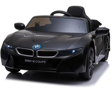 BMW i8 Coupe Elbil til børn 12v m/Gummihjul + 2.4G + Lædersæde