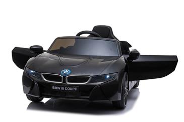 BMW i8 Coupe Elbil til børn 12v m/Gummihjul + 2.4G + Lædersæde-2