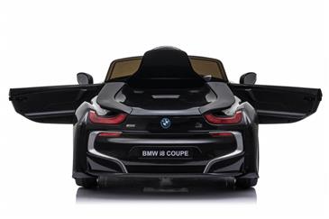 BMW i8 Coupe Elbil til børn 12v m/Gummihjul + 2.4G + Lædersæde-3