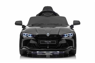 BMW M4 Elbil til børn 12v m/Gummihjul + 2.4G Remote Sort-4