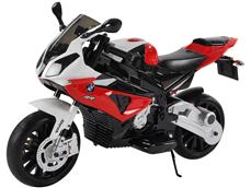 BMW S 1000 RR Motorcykel til Børn 12V med gummihjul+Lithium /Rød
