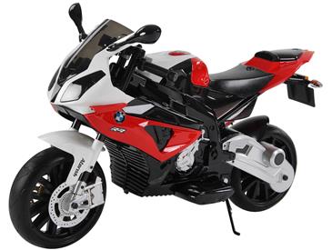 BMW S 1000 RR Motorcykel til Børn 12V med gummihjul+Lithium /Rød