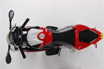 BMW S 1000 RR Motorcykel til Børn 12V med gummihjul+Lithium /Rød-20