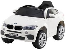 BMW X6 M elbil til børn 12v Hvid m/2.4G Remote + Gummihjul
