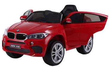 BMW X6 M elbil til børn 12v Rød m/2.4G Remote  + Gummihjul