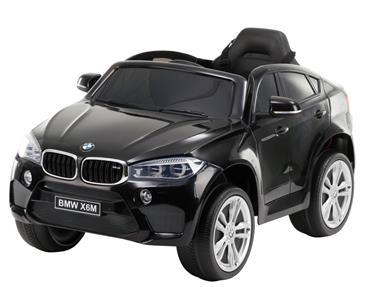 BMW X6 M elbil til børn 12v Sort m/2.4G Remote  + Gummihjul