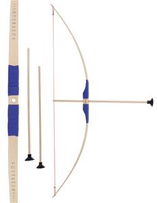 Børnebue af bøgetræ – blå greb + 3 pile-2