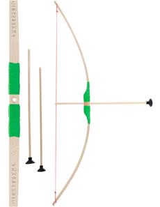 Børnebue af bøgetræ – grønt greb + 3 pile-2