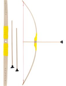 Børnebue af bøgetræ – gult greb + 3 pile-2
