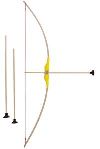 Børnebue af bøgetræ – gult greb + 3 pile-6