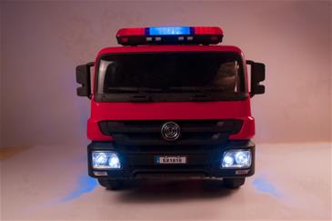 Brandbil Elbil til Børn 12V m/2.4G Remote, Gummihjul, hjelm, vandpistol mv.-8