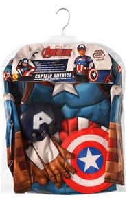 Captain America Deluxe Top udklædningssæt, 8-10 år-2