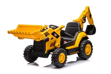 CAT Caterpillar EL Traktor m/Frontskovl + Gravekran til Børn-14