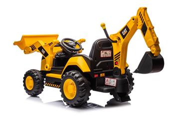 CAT Caterpillar EL Traktor m/Frontskovl + Gravekran til Børn-15