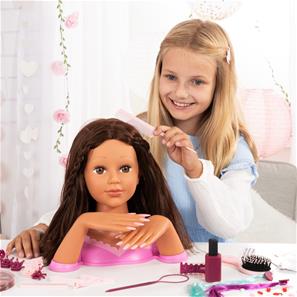 Charlene Magic Nails Sminkehoved og negle - Brunette 27 cm-10