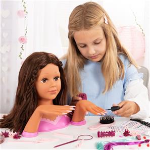 Charlene Magic Nails Sminkehoved og negle - Brunette 27 cm-11
