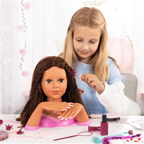 Charlene Magic Nails Sminkehoved og negle - Brunette 27 cm-13