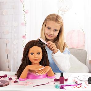 Charlene Magic Nails Sminkehoved og negle - Brunette 27 cm-15